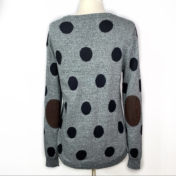 Appareline Polka Dot Sweater Elbow Patch Detail - Picture 3 of 6